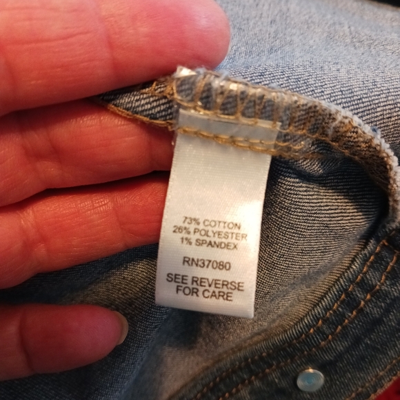 C Denim 1946 Womens Jacket Hearts Fringed XL Blue Bridal Casual Fall - Picture 7 of 10